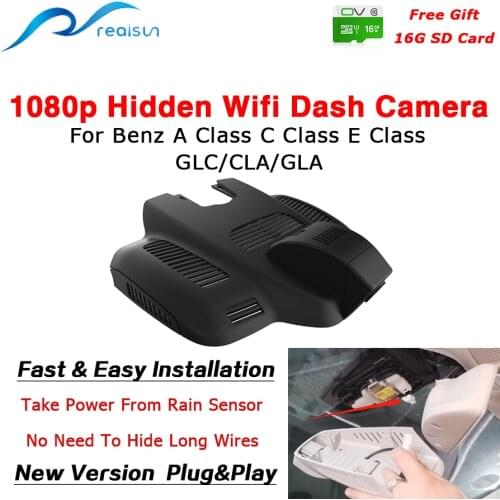 Realsun 1080P Car DVR Wifi Dash Camera Video Recorder Dual Camera Easy Installation For Benz A Class C Class E Class GLC/CLA/GLA