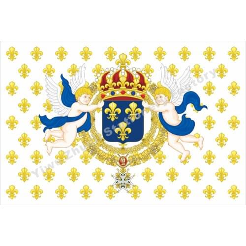 Royal Standard of the King of France 150X90cm (3x5FT) 120g 100D Polyester Double Stitched High Quality Banner Free Shipping