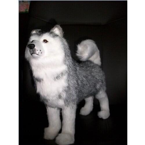 Free shipping ,lovely husky dog about 30x24x8 cm standing pose husky polyethylene & furs handicraft birthday gift w549
