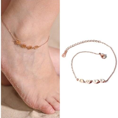 YBjewelry Stainless Steel Anklet Love Charm Designer Jewelry Anklet For Lovers ID 41167