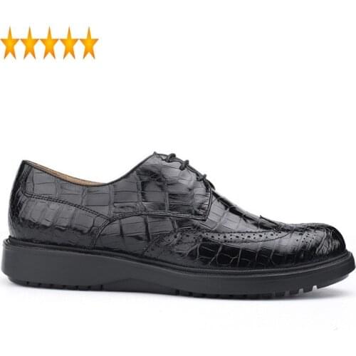 Brand Leather Men Italian Luxury Carved Brogues Lace Up Business Black Dress Wedding Male Derby Casual Flat Shoes