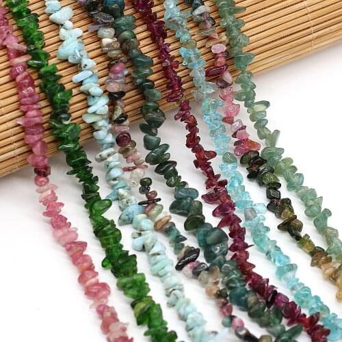 Natural Tourmaline Garnet Agate Freeform Chip Stone Beads For Christmas Gift DIY Necklace Bracelet Jewelry Making Length 40 cm