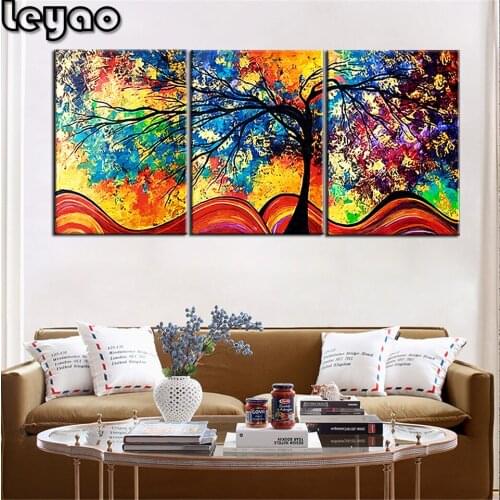 Diamond embroidery Art Color Abstract Life Art 3 pieces diamond Painting cross stitch mosaic rhinestone Wall Art Home Decor