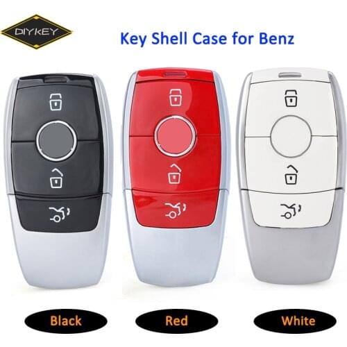 DIYKEY 3 Button Smart Prox Remote Key Case Shell for Mercedes for Benz C200L E300L S320 S350 S450l S500l AMG GLC Red/Black/White