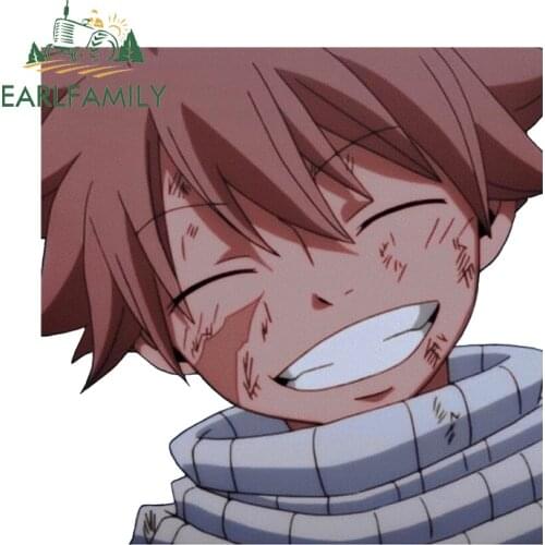 EARLFAMILY 13cm x 12.9cm for Anime Fairy Tail Natsu Decal Graffiti Car Stickers Occlusion Scratch Surfboard Windows Car Styling