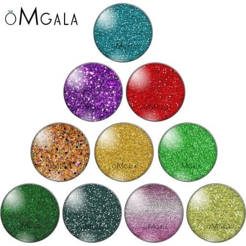 Bling Star Gliter Background Pattern 10pcs 8mm/10mm12mm/18mm/20mm/25mm Round photo glass cabochon demo flat back Making findings