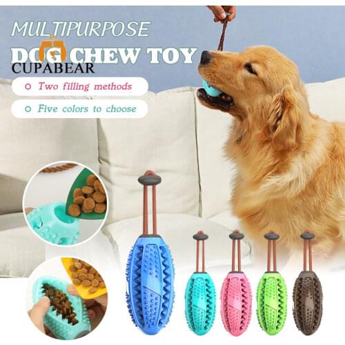 Dog Chewing Toys for Large Dog Teeth Cleaning Puppy Aggressive Chewers Brush Stick Soft Rubber Teeth Cleaning Dot Massage