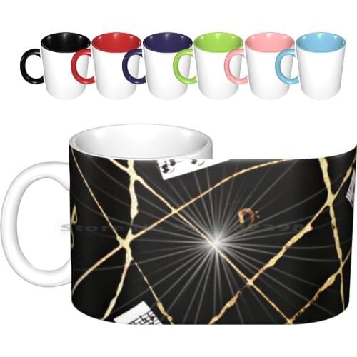 Music Of The Spheres Ceramic Mugs Coffee Cups Milk Tea Mug Black Gold White Music Star Creative Trending Vintage Gift Bottle Cup