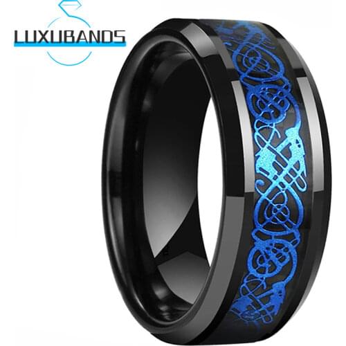 8MM Tungsten Carbide Ring For Men Wemen Brushed Finished Rose Gold Inner Black Center Grooved Comfort Fit