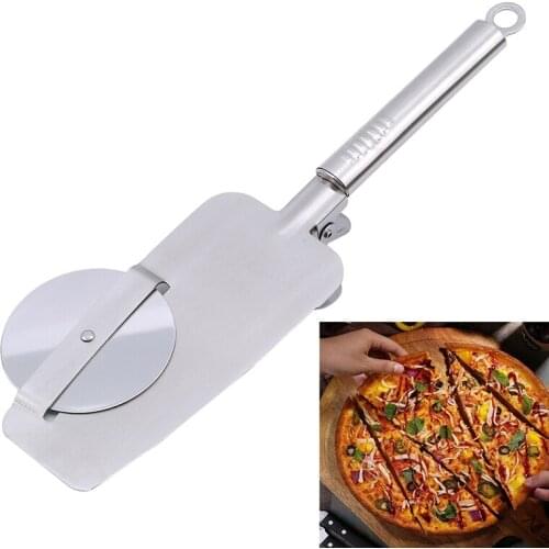 Multi-function Stainless Steel Three-in-one Round Pizza Knife Cutter Tools Pizza Hob Cutting Knife Fork Kitchen Tool