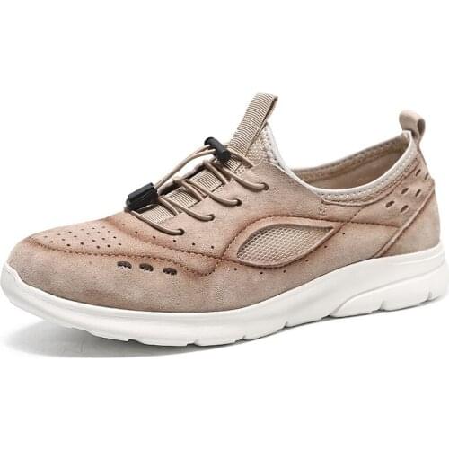 Mens Leather Casual Shoes Autumn Genuine Leather Men Shoes Lace-Up Men flats Fashion Black Men Loafers Fashion Sneakers