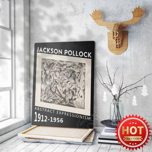 Jackson Pollock Exhibition Museum Poster, Jackson Abstract Expressionism Wall Picture, Pollock Abstract Vintage Art Prints Decor