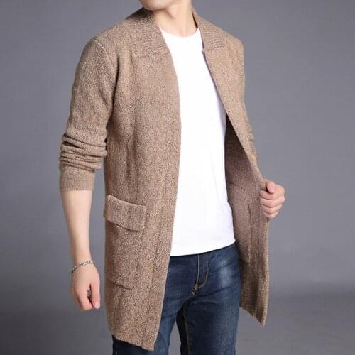 MRMT 2021 Brand New Mens Jackets Sweater Coat Medium Length Pure Color Overcoat for Male Sweater Coat Outer Wear Clothing