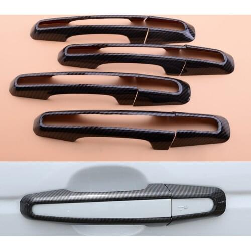 New 8Pcs/Set Carbon Fiber Texture Door Handle Cover Trim Frame fit for Land Rover Range Rover Sport 2014 2015 2016 2017