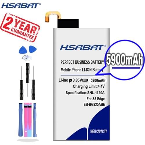 New Arrival [ HSABAT ] 5900mAh EB-BG925ABE Battery for Samsung GALAXY S6 Edge G9250 G925F G925FQ G925S G925A G925V