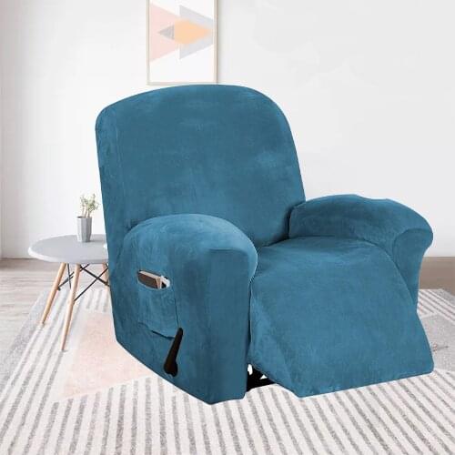 Solid Color Recliner Sofa Cover Velvet Lounge Armchair Cover Slipcover Stretch Thicken Relax Massage Chair Cover Seatcovers