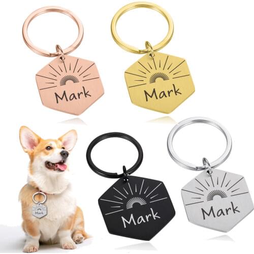 Personalized Dog ID Tag Collar Accessories Engraved Pet Name for Dogs Cat Puppy Anti-lost Dog Collar Pendant Tag Pet Accessories