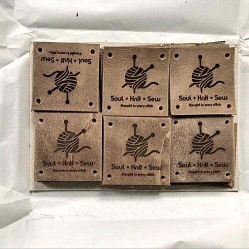Personalize Leather labels for knitted and crocheted items,Sewing labels,leather tags for crochet,Clothing Labels