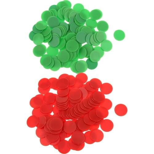 200PCS 18mm Plastic Counters Board Game Tiddly winks Teaching Aid Red Green