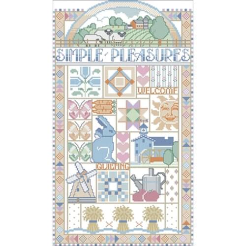 Simple and happy life patterns Counted Cross Stitch 11CT 14CT 18CT DIY Cross Stitch Kits Embroidery Needlework Sets home decor