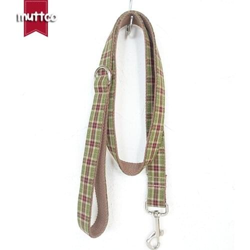 MUTTCO retailing self-design environmental fashionable British style leash THE TREE PLAID 5 sizes dog collars and leashes UDL040