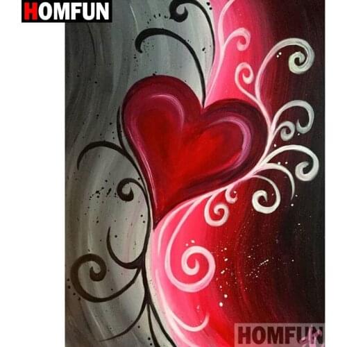 HOMFUN 5D Needlework Diy Diamond Painting Cross Stitch "Cartoon heart shape" Diamond Embroidery Square Round Drill Crafts A00900