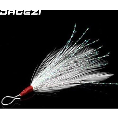 DAGEZI 10 pcs/lot carp fishing accessories pendant bloodstreams feather fishing lure fishing equipment fishing tackle box