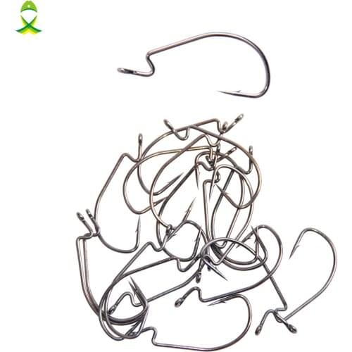 JSM 200pcs/lot Jig Fishing Hooks Wide Gap Worm Hooks Set Fishhook Bass Texas rigs lure hook tackle