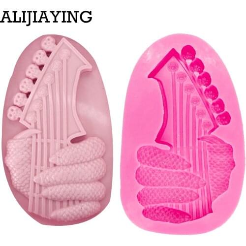 DY0058 DIY Sugarcraft hand skull lute silicone mold dessert Decorating Gumpaste fondant Polymer Clay craft Resin mould