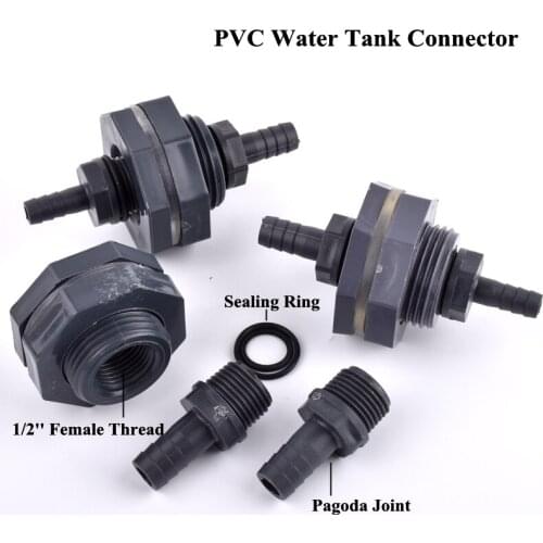 1/2'' PVC Water Tank Connector Home Aquarium Fish Tank Drain Fittings Adapter Garden Irrigation System Water Pipe Hose Joints