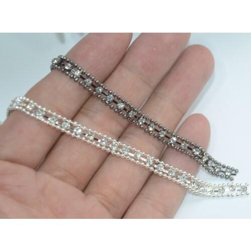 Thin chain gembling rhinestone sticker sheets luxurious phone case decor Self Adhesive Scrapbooking Sticker shoes decoration