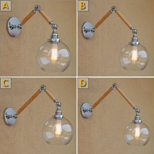 Top Grade Wood Handcrafted Swing Arm Light Sconce LED Wall Lamp Nordic Style arandela For Study/Foyer Home Decoration Lighting