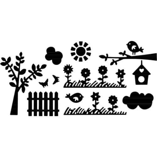 Tree flower bird wind sunny Metal Cutting Dies Template Stencil for DIY Scrapbook Embossing Album Paper Card Craft Decorative