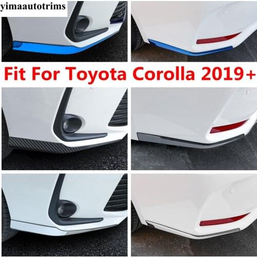 Car Front Bumper Corner Protector Cover Trim Blue / Black / Silver Stainless Steel Accessories For Toyota Corolla 2019 - 2021