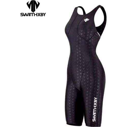 HXBY High quality Women Swimwear Professional Training Competition Waterproof Quick Dry One Piece Swimsuit Girl Bathing Suit