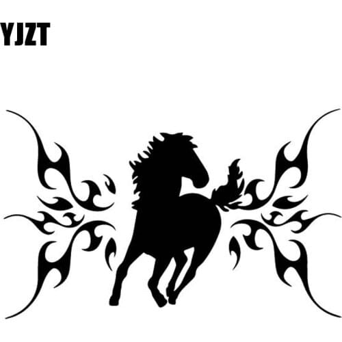 YJZT 17.2CM*10.7CM Flying Horse Originality Car Stickers Bumper Decorate Vinyl Decal Black/Silver C4-1225