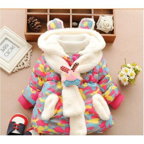 Baby Girls Winter Clothes Children 'S Coats Jacket Clothing Kids Fashion Thickening Cotton Clothes Cartoon Hooded Outerwear