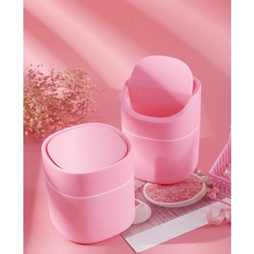 1PC Plastic Waste Bins Multi-function Desktop Pressure Capped Trash box Can Kitchen Office Garbage Storage Bucket QA 208