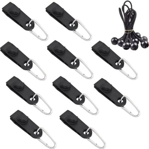 10 PCS Tent Canopy Clip Outdoor Wind Rope Clamps Awning Reusable Tarpaulin Buckle Windproof Rope Barb Clip Camping Hook Accessor