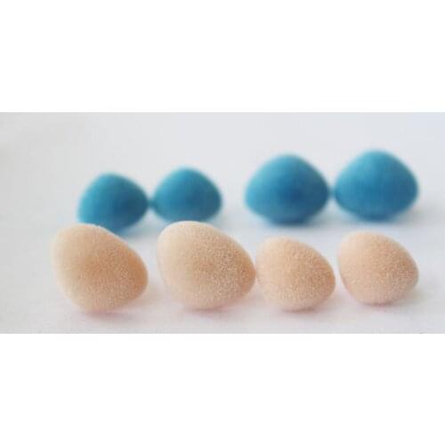 1000pcs---12x15mm/14x18mm blue/flesh color high quality Triangle flocking toy nose + hard washer for diy plush doll findings