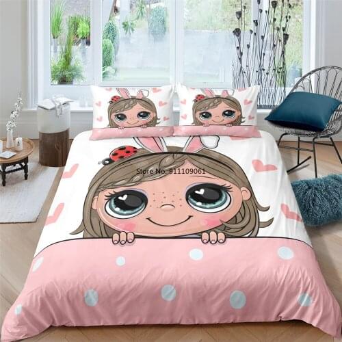 Ballet Girl Cartoon Print Home Living Luxury 2/3Pcs Comfortable Duvet Cover Pillowcase Bedding Sets Queen and King EU/US/AU Size