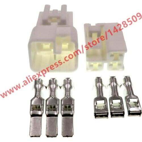20 Sets 3 Pin 4.8mm Automotive Female Male Plugs Electrical Housing Auto Connector 6098-0149 6098-0151