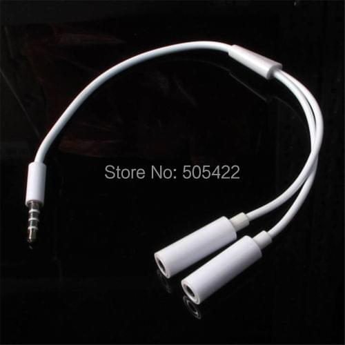 3.5mm Stereo Headphone Audio Male To 2 Female Y Splitter Cable Adapter For Phone MP3