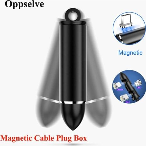3 in 1 Magnetic Plug Box Adapter For iPhone Micro USB Type C Metal Storage Container USB Type C Magnet Charger Cable Connector