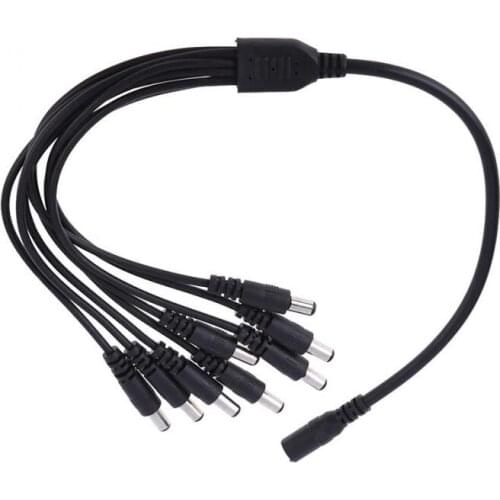 30pcs 1 Female To 8 Male DC Power Splitter Adapter Connector Cable Camera 5.5*2.1mm CCTV Accessories For LED Strip Light
