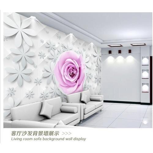 Custom 3d wallpaper 3 d wall murals wallpaper Flower mural TV wallpaper pink rose wall photo wallpaper 3d living room decoration