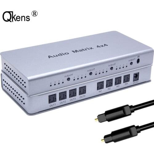 Audio Matrix 4x4 Switch Switcher Splitter SPDIF /TOSLINK Digital Optical Audio 4x4 True Matrix Switcher Selector 4 In To 4 Out