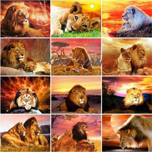 5D DIY Diamond Embroidery Lion Picture of Rhinestones Mosaic Diamond Painting Cross Stitch Animals Home Decoration