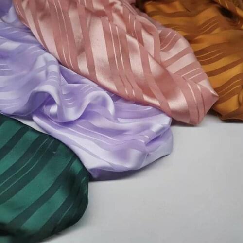 Glossy Stripe Sewing Fabric Jacquard Chiffon Shirt Dress Craft DIY Tissue Material