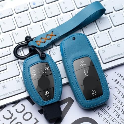 Genuine Leather Car Key Cover Case Shell For Mercedes Benz W213 W204 W205 W212 CLK ML SLK B C E S Class Accessories Car Styling